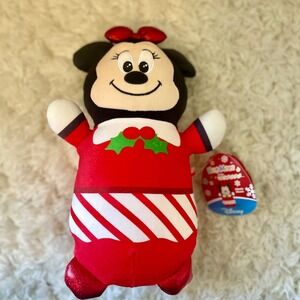 Disney Hug Mees Minnie Mouse Christmas Plush Toy Red Holiday Candy Cane